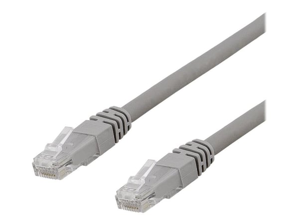 DELTACO - Patchkabel - RJ-45 (han) til RJ-45 (han) - 20 m - UTP - CAT 6a - booted - grå