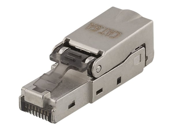 DELTACO - Nettverkkontakt - RJ-45 (hann) - skjermet - CAT 6a - sølv