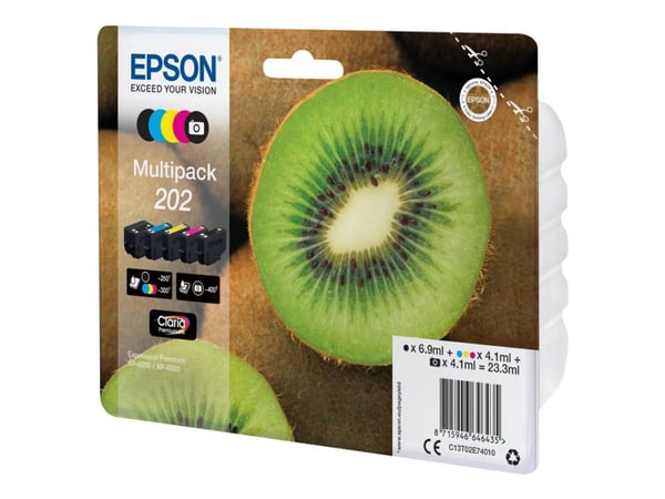 Epson Multipack 202 - 5-pack - svart, gul, cyan, magenta, fotosort - original - blister - blekkpatron - for Expression Premium XP-6000, XP-6005, XP...
