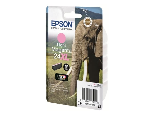 Epson 24XL - 9.8 ml - XL - lys magenta - original - blekkpatron - for Expression Photo XP-55, 750, 760, 850, 860, 950, 960, 970; Expression Premium...