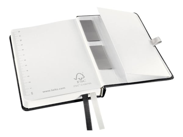 Leitz Style A6 - Notisbok - eskebundet - 80 ark - rutet - satinsvart