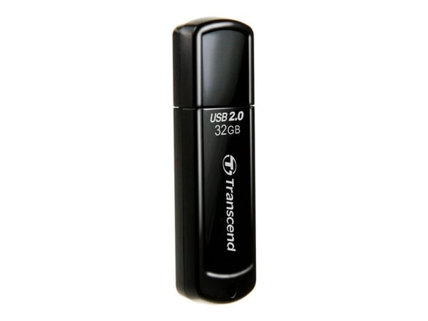 Transcend JetFlash 350, 32 GB, USB A-tyyppi, 2.0, Suojus, 8,5 g, Musta