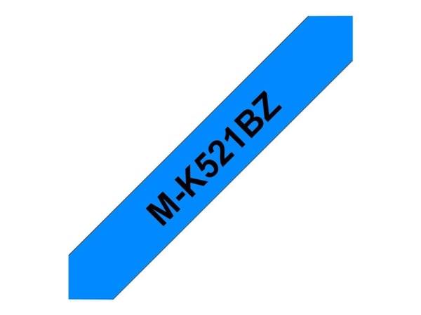 Brother M-K521BZ - Sort på blått - Rull (0,9 cm x 8 m) 1 stk skriverteip - for P-Touch PT-55, PT-55P, PT-65, PT-65LB, PT-65SB, PT-90