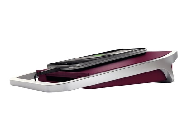 Leitz Style - Batterilader / strømadapter + AC-strømadapter - 2.5 A - 2 utgangskontakter (USB) - rubinrød