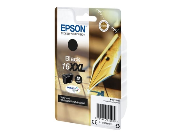 Epson 16XXL - 21.6 ml - XL - svart - original - blister - blekkpatron - for WorkForce WF-2660DWF