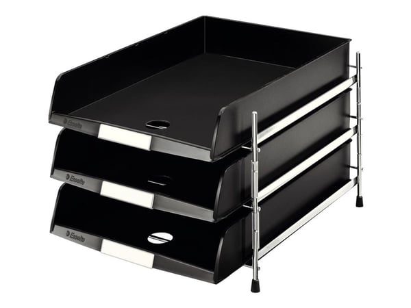 Esselte - Brevbakke - 3 rom - for C4 - svart (en pakke 3)