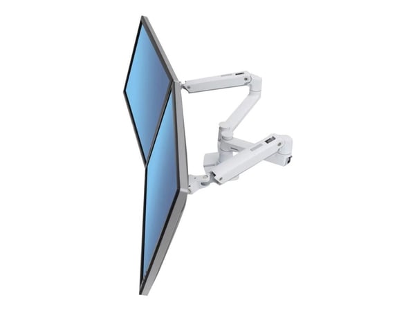 Ergotron LX Dual Side-by-Side Arm - Monteringssett (skrivebordsklemmemontering, stang, 2 leddarmer, 2 utvidelsesbraketter, T-bøyle, sokkel) - Konst...