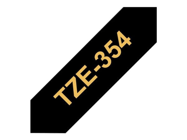 Brother TZe-354 - guld på sort 24mm x 8m
