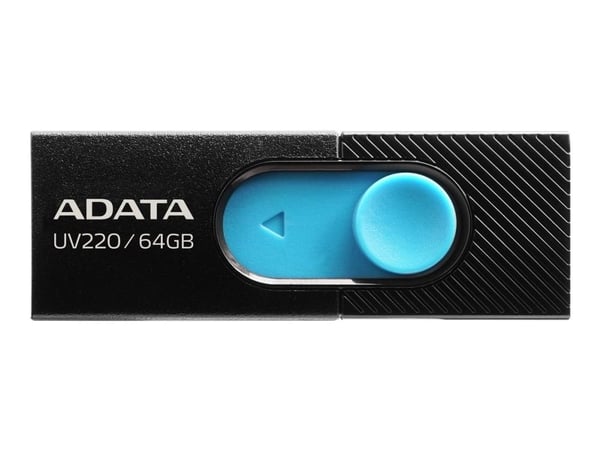 ADATA UV220 - USB flash-enhet - 64 GB - USB 2.0 - svart/blå