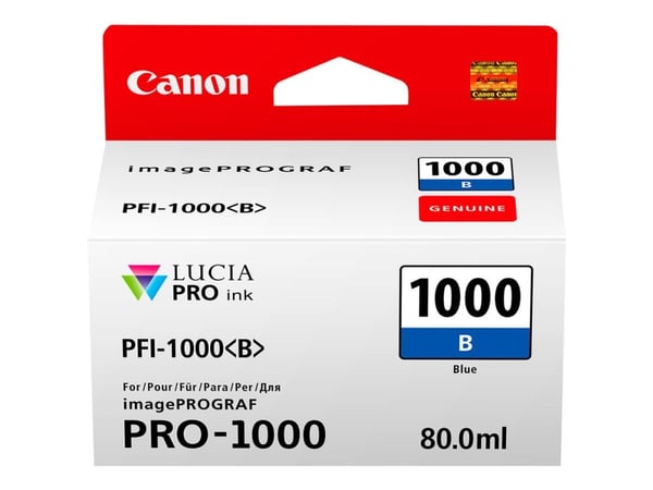 Canon PFI-1000 B - 80 ml - blå - original - blekkbeholder - for imagePROGRAF PRO-1000