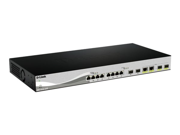 D-Link Web Smart DXS-1210-12TC - Switch - Styrt - 8 x 10GBase-T + 2 x 10 Gigabit SFP+ + 2 x kombo 10 Gigabit SFP+ - stasjonær, rackmonterbar