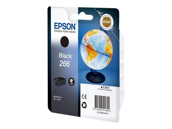 Epson 266 - 5.8 ml - svart - original - blære med RF-alarm - blekkpatron - for WorkForce WF-100W, WF-110W