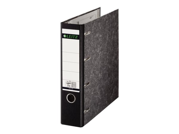 Leitz 180° - Hevarmbuefil - bokryggbredde: 75 mm - for A5 (148 x 210 mm) - kapasitet: 1000 ark - landskap - marmorsvart