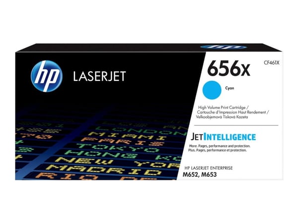 HP 656X - Høy ytelse - cyan - original - LaserJet - tonerpatron (CF461X) - for Color LaserJet Enterprise M652dn, M652n, M653dh, M653dn, M653x