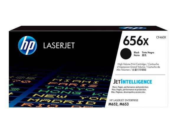 HP 656X - Suuritehoinen - musta - alkuperäinen - LaserJet - värikasetti (CF460X) - Color LaserJet Enterprise M652dn, M652n, M653dh, M653dn, M653x, ...