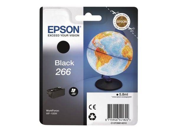 Epson 266 - 6 ml - svart - original - blekkpatron - for WorkForce WF-100W