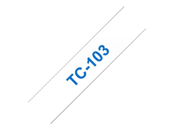 Brother TC103 - 12 mm x 7.7 m - blått på klart - laminert teip - for P-Touch PT-2000, PT-3000, PT-500, PT-5000, PT-8E