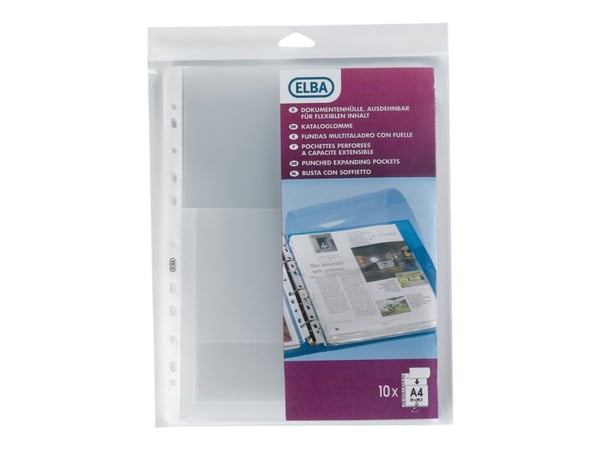 Kataloglomme elba, a4, med flap, pakke a 10 stk.