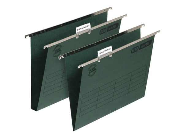 ELBA verticfile Ultimate - Hengefil - 30 mm - for Foolscap (343 x 432 mm) - UK-grønn (en pakke 50)