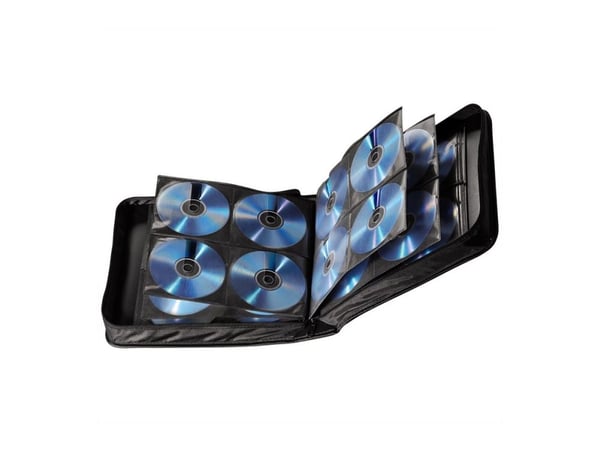 Hama CD Wallet Nylon 208, black, 208 levyt, Musta, Nailon