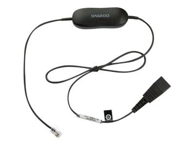 Jabra Smart Cord - Headset-kabel - svart - för Cisco IP Phone 78XX; BIZ 2300; Mitel 74XX; Dialog 42XX, 44XX, 5446; Snom 71X