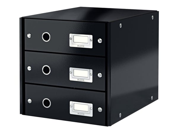 Leitz Click & Store WOW vetolaatikosto (3 ltk), 81 % kierrätyskartonki, Musta, Kartonki, 286 mm, 358 mm, 282 mm, 2,21 kg