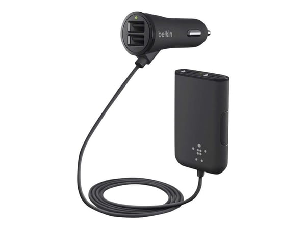 Belkin Road Rockstar - Bilstrømadapter - 36 watt - 7.2 A - 4 utgangskontakter (USB) - svart