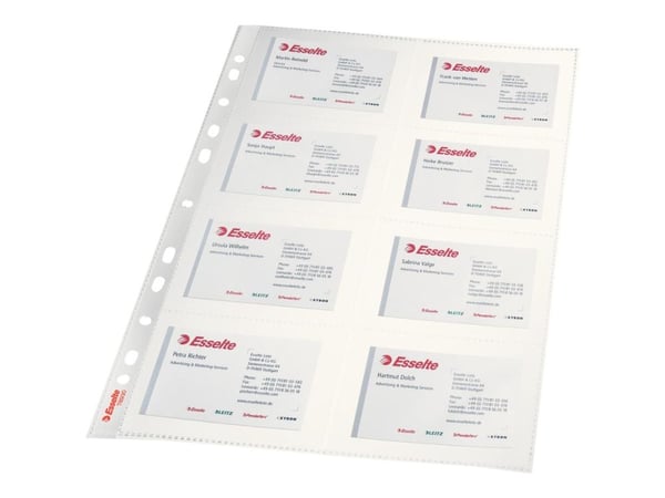 Plastlommer A4 Esselte 78930 t/visitkort klar t/16 kort (10 stk.)