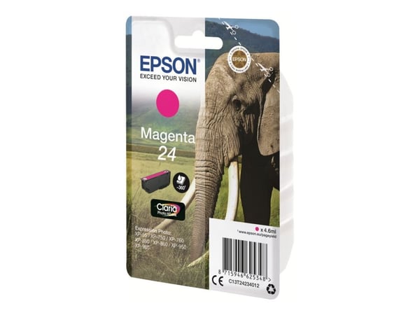 Epson 24 - 4.6 ml - magenta - original - blære med RF-alarm - blekkpatron - for Expression Photo XP-55, 750, 760, 850, 860, 950, 960, 970; Expressi...