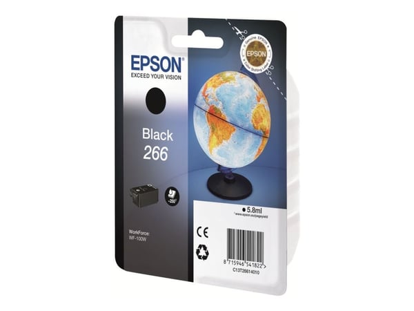 Epson 266 - 6 ml - svart - original - blekkpatron - for WorkForce WF-100W