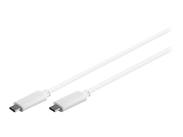 MicroConnect - USB-kabel - USB-C (hane) till USB-C (hane) - USB 3.1 - 1 m - vit