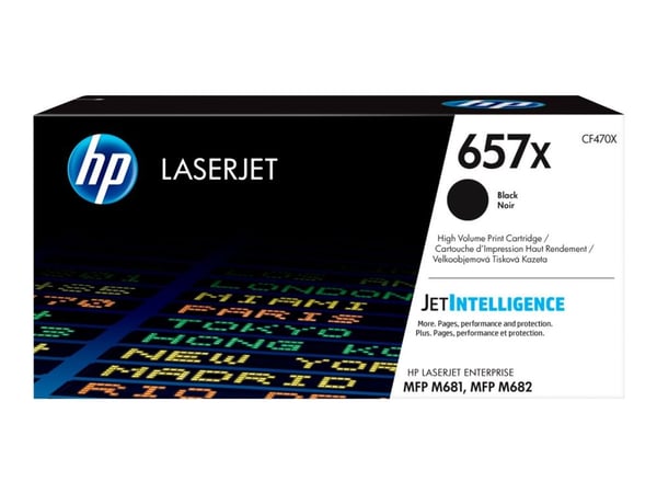 HP 657X alkuperäinen riittoisa musta LaserJet -värikasetti, 28000 sivua, Musta, 1 kpl