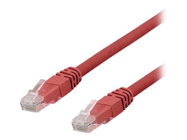 Deltaco U/UTP Cat6a laitekaapeli, Delta-sert., LSZH, 2m, punainen, 2 m, Cat6a, U/UTP (UTP), RJ-45, RJ-45, Punainen