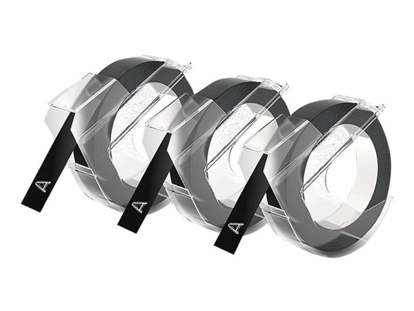 DYMO® 3D-präglingsband 9mm x 3m svart självhäftande - (3 st.)