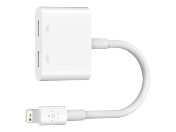 Belkin Lightning Audio + Charge RockStar - Lyd-/ladekabel - Lightning hann til Lightning hunn - 11.5 cm