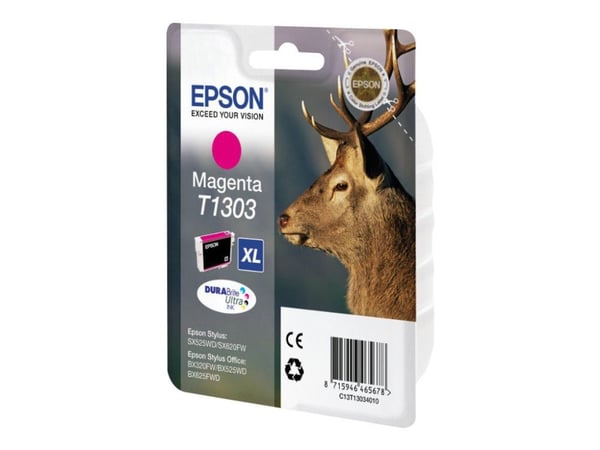 Epson Stag Mustepatruuna Magenta T1303 DURABrite Ultra Ink, Magenta, Väriainepohjainen muste, 1 kpl