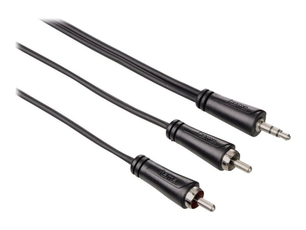 Hama - Lydkabel - RCA x 2 hann til mini-phone stereo 3.5 mm hann - 75 cm - svart