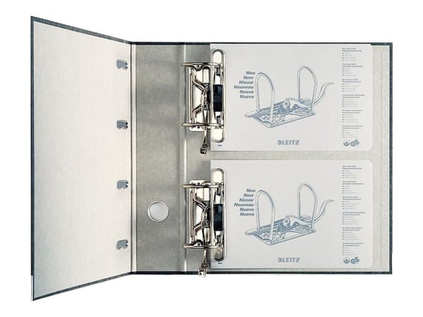 Leitz 180° - Hevarmbuefil - bokryggbredde: 75 mm - for A5 (148 x 210 mm) - kapasitet: 1000 ark - landskap - marmorsvart