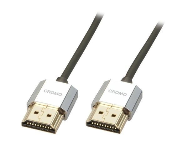 Lindy CROMO Slim High Speed HDMI Cable with Ethernet - HDMI-kabel med Ethernet - HDMI hann til HDMI hann - 2 m - skjermet tvunnet parkabel (STP)