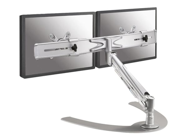 Neomounts FPMA-D940DD - Stativ - full bevegelse - for 2 LCD-skjermer - sølv - skjermstørrelse: 10"-24" - skrivebordsstativ, skrivebordsmonterbar