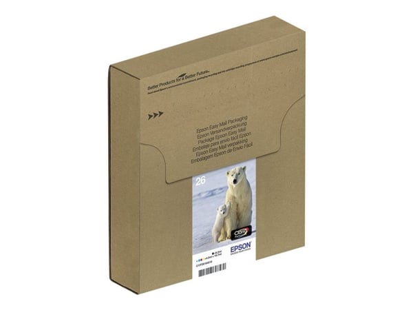 Epson 26 Multipack Easy Mail Packaging - 4 pakker - 19,7 ml - sort, gul, cyan, magenta - original - blækpatron - for Expression Premium XP-510, 520...