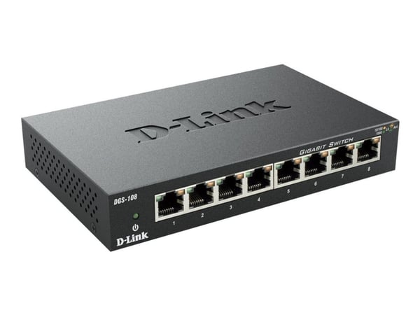 D-Link DGS 108 - Switch - 8 x 10/100/1000 - stasjonær
