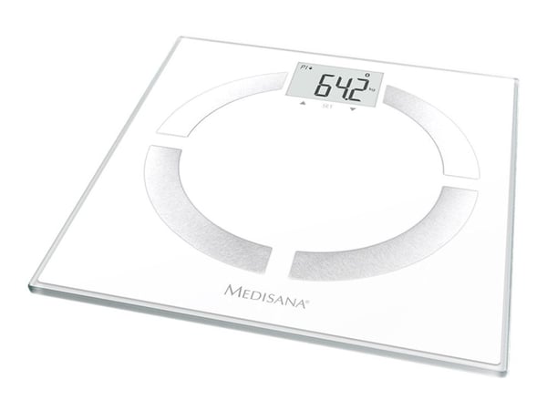 Medisana BS 444, Sähkökäyttöinen henkilövaaka, 180 kg, Valkoinen, 8 käyttäjä (t), LCD, 335 mm