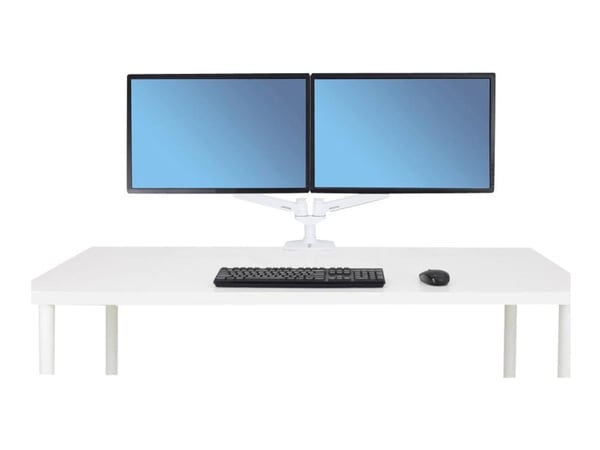 Ergotron LX Dual Side-by-Side Arm - Monteringssett (skrivebordsklemmemontering, stang, 2 leddarmer, 2 utvidelsesbraketter, T-bøyle, sokkel) - Konst...