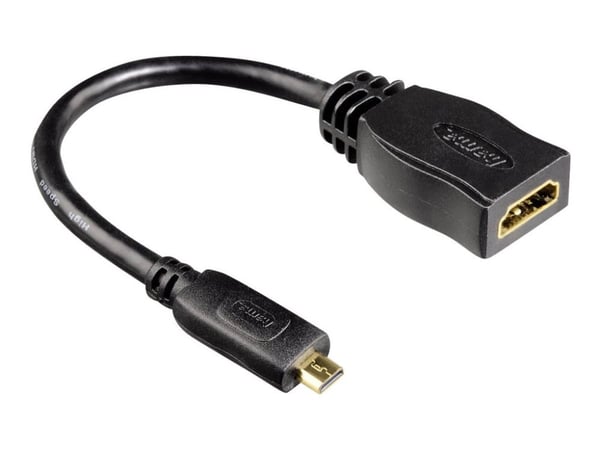 Hama HDMI Cable Adapter - HDMI-adapter - HDMI hona till 19 pin micro HDMI Type D hane - 10 cm - skärmad
