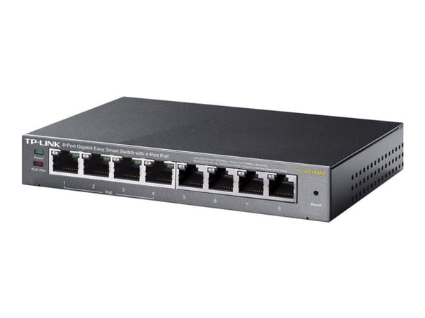 TP-Link TL-SG108PE, Hallittu, L2, Gigabit Ethernet (10/100/1000), Power over Ethernet -tuki