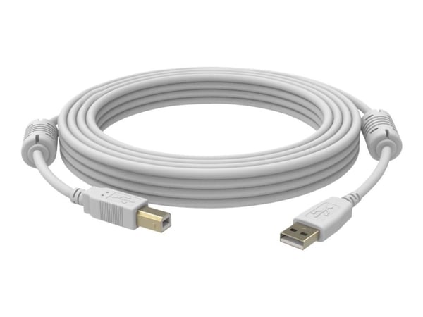 Vision USB 2.0, 2m, 2 m, USB A, USB B, USB 2.0, Uros/uros, Valkoinen