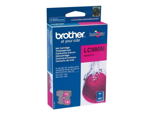 Brother LC980M, Magenta, Väriainepohjainen muste, 1 kpl, 260 sivua, Kertapakkaus