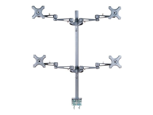 Neomounts FPMA-D935D4 - Monteringssett - full bevegelse - for 4 LCD-skjermer - sølv - skjermstørrelse: 10"-27" - klemmemonterbar, skrivebordsmonterbar