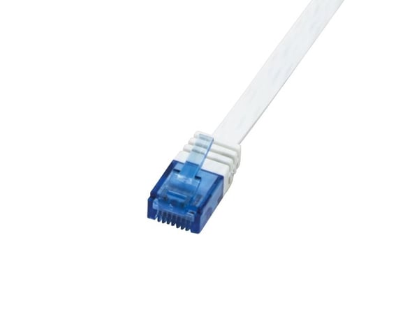 LogiLink SlimLine - Koblingskabel - RJ-45 (hann) til RJ-45 (hann) - UTP - CAT 6 - flat - hvit